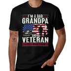 Im A Dad Grandpa And Veteran Funny Retro Papa Grandpa Gifts  Polyester Blend T-Shirt