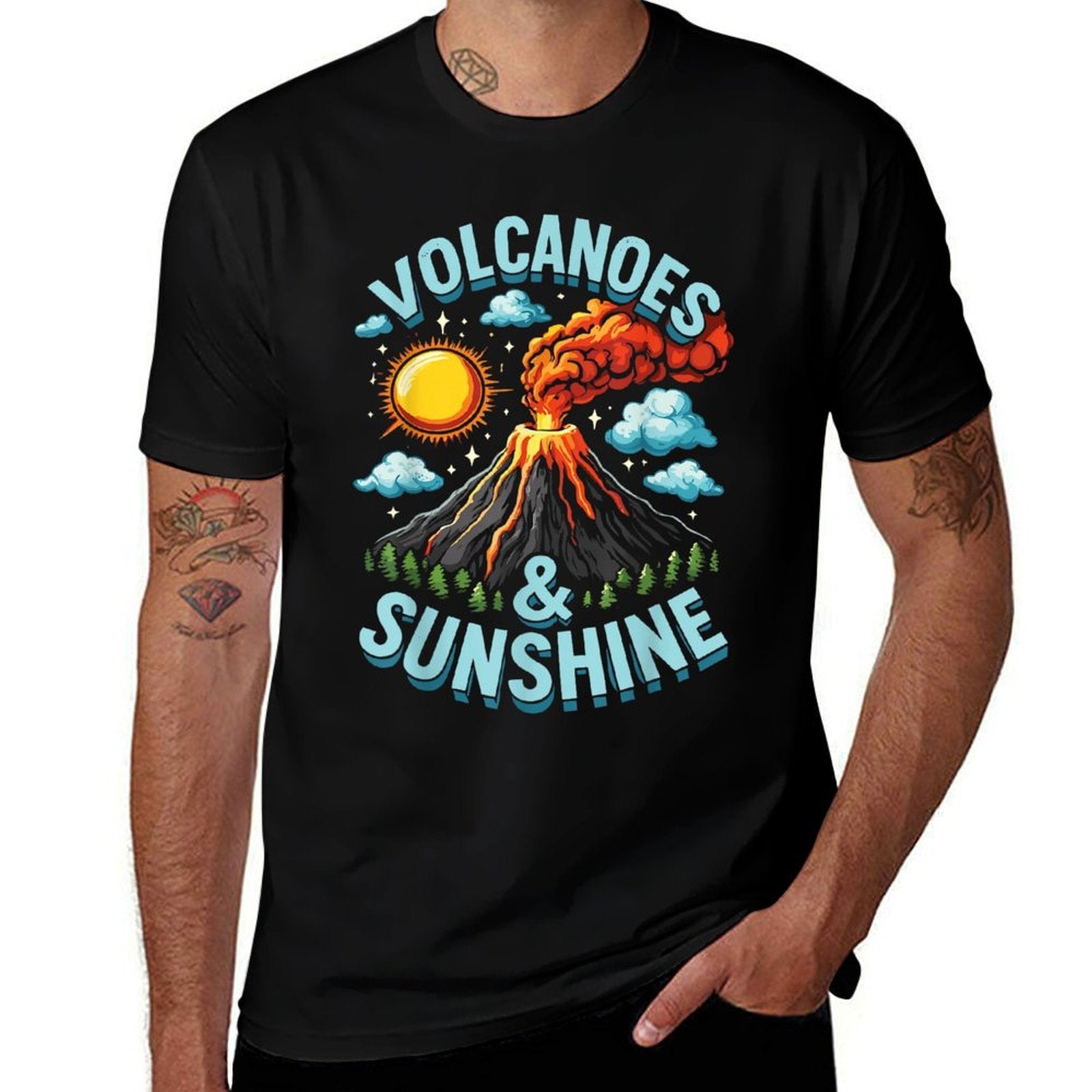 Lava Geologist Volcano Lover Volcanoes  Sunshine  Easy-care T-Shirt