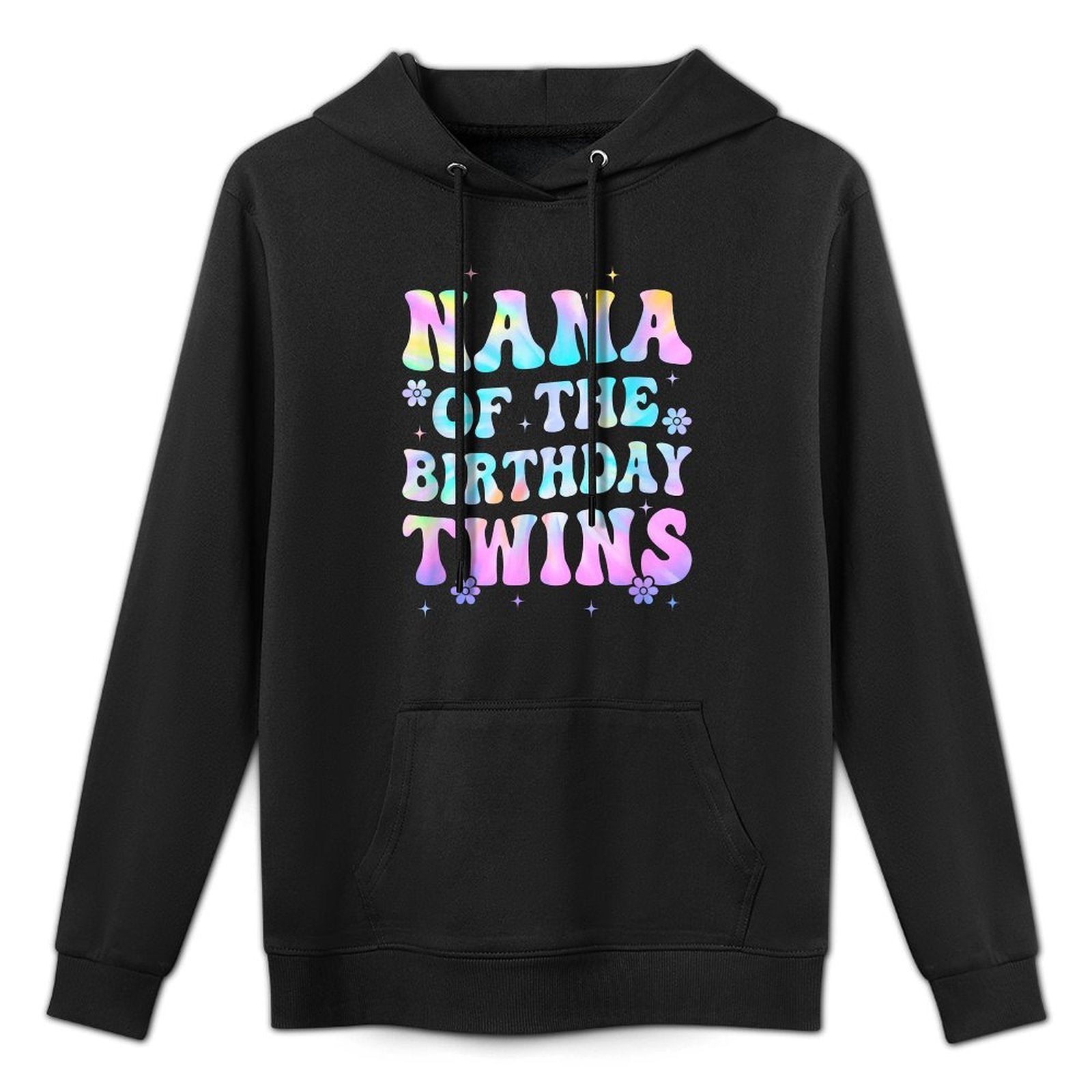 Nana of The Birthday Twins Girls Kids Party Retro Bday Casual Wear Hoodie