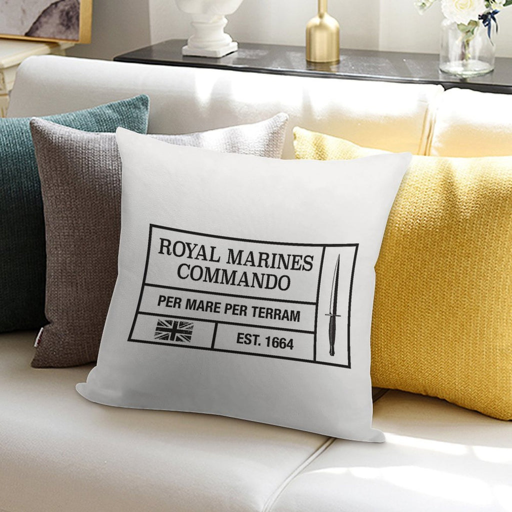 Royal Marines Commando Moto Per Mare Per Terram Soft Anti-Pilling Throw Pillow