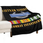 Army - Vietnam Veteran - Cbt Infantryman W CIB VN SVC Eco-conscious Throw Blanket