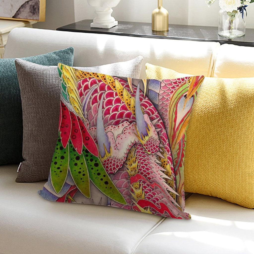 Phoenix And Dragon Soft Style Accent Throw Pillow