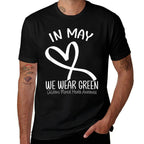 Heart In May We Wear Green Childrens Mental Health Awareness  Stretchy T-Shirt