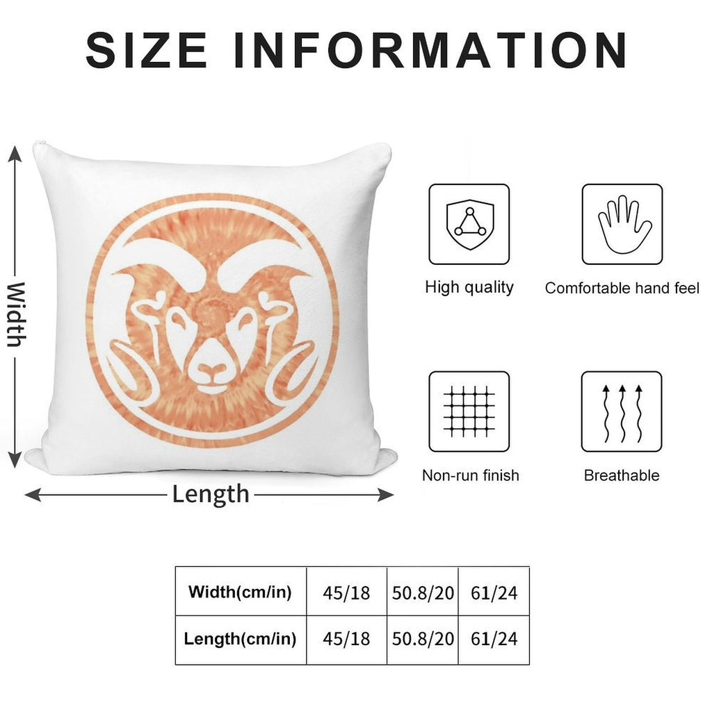 Orange Tie Dye CSU Soft Bedroom Essential Throw Pillow