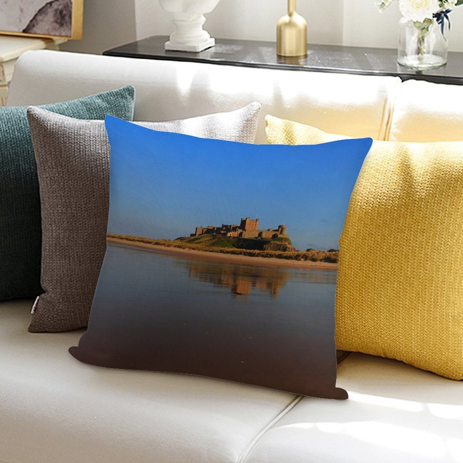 Bamburgh Castle Soft Skin-Friendly Throw Pillow