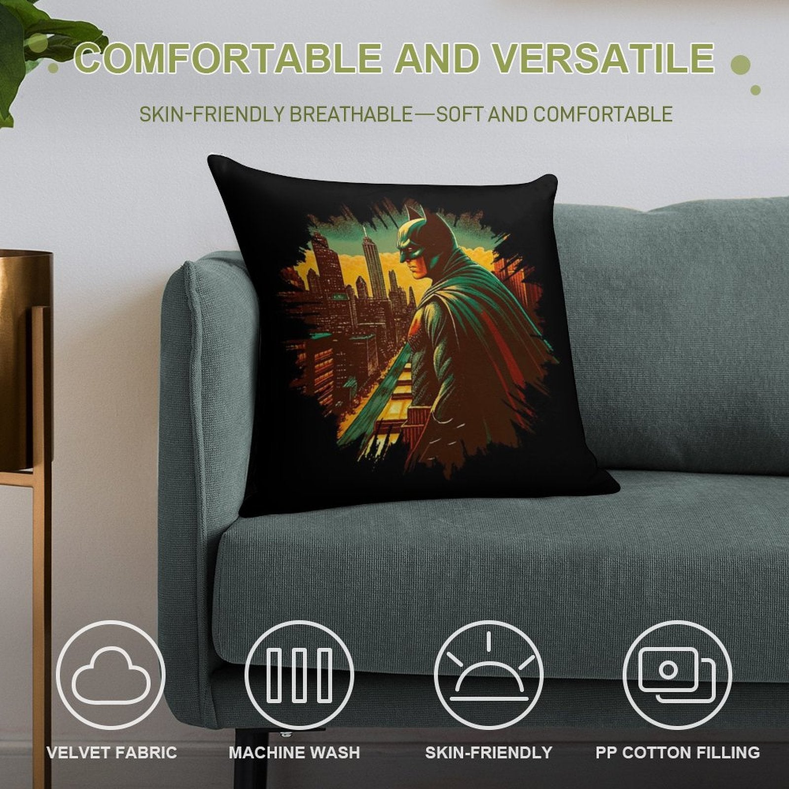 The Dark Knight Soft Washable Throw Pillow