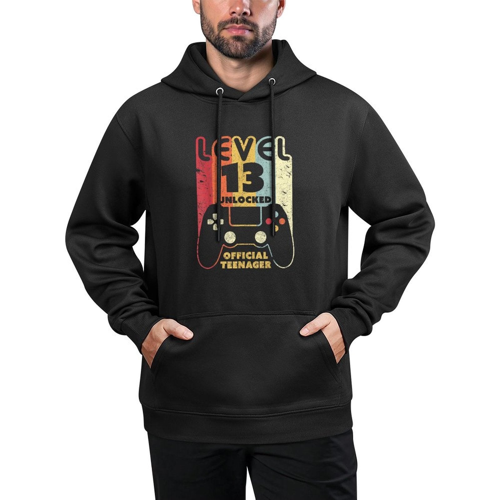 Level 13 Unlocked 13th Birthdaynage Vintage Shrink-Resistant Hoodie