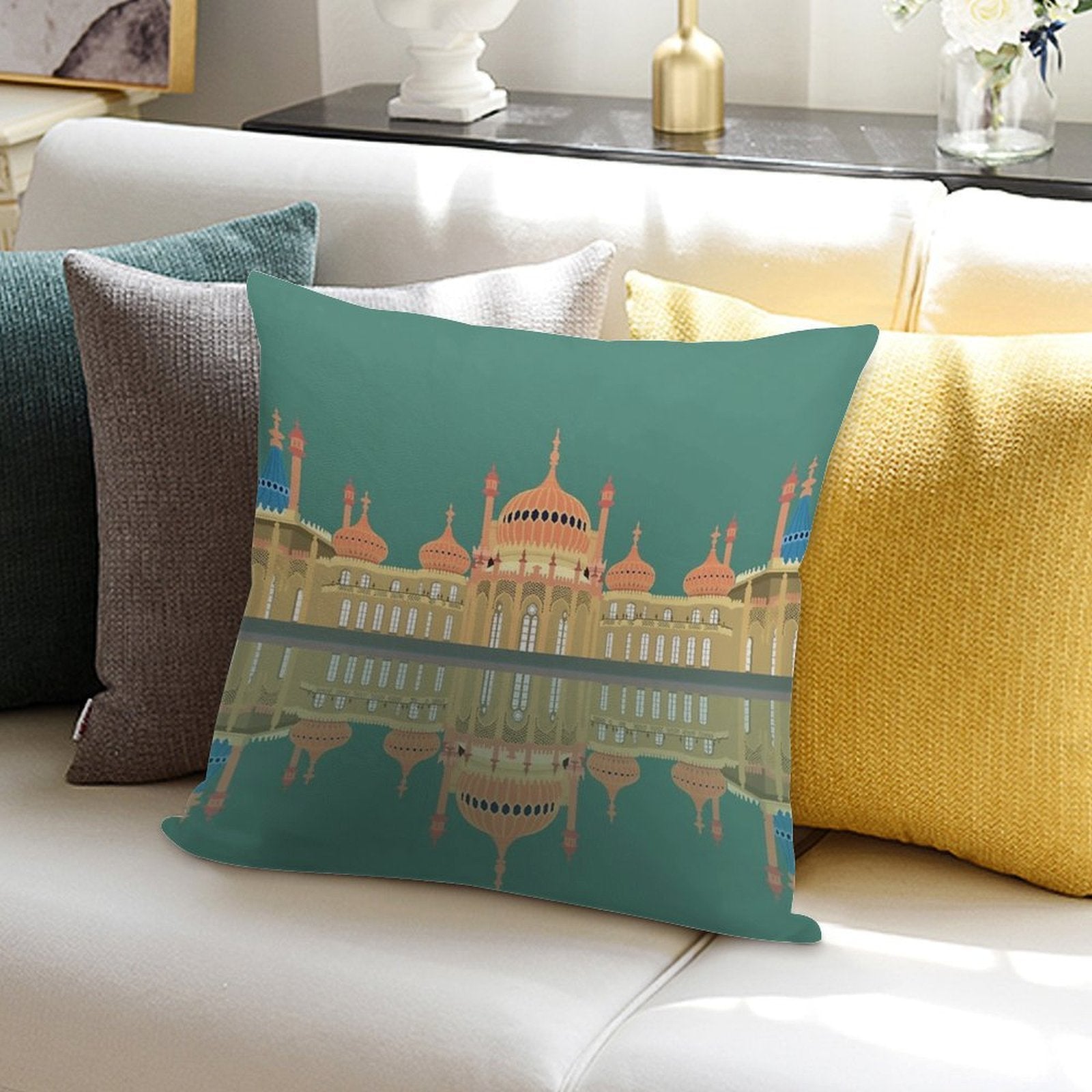 Royal Pavilion Brighton Soft Short Plush Fabric Throw Pillow