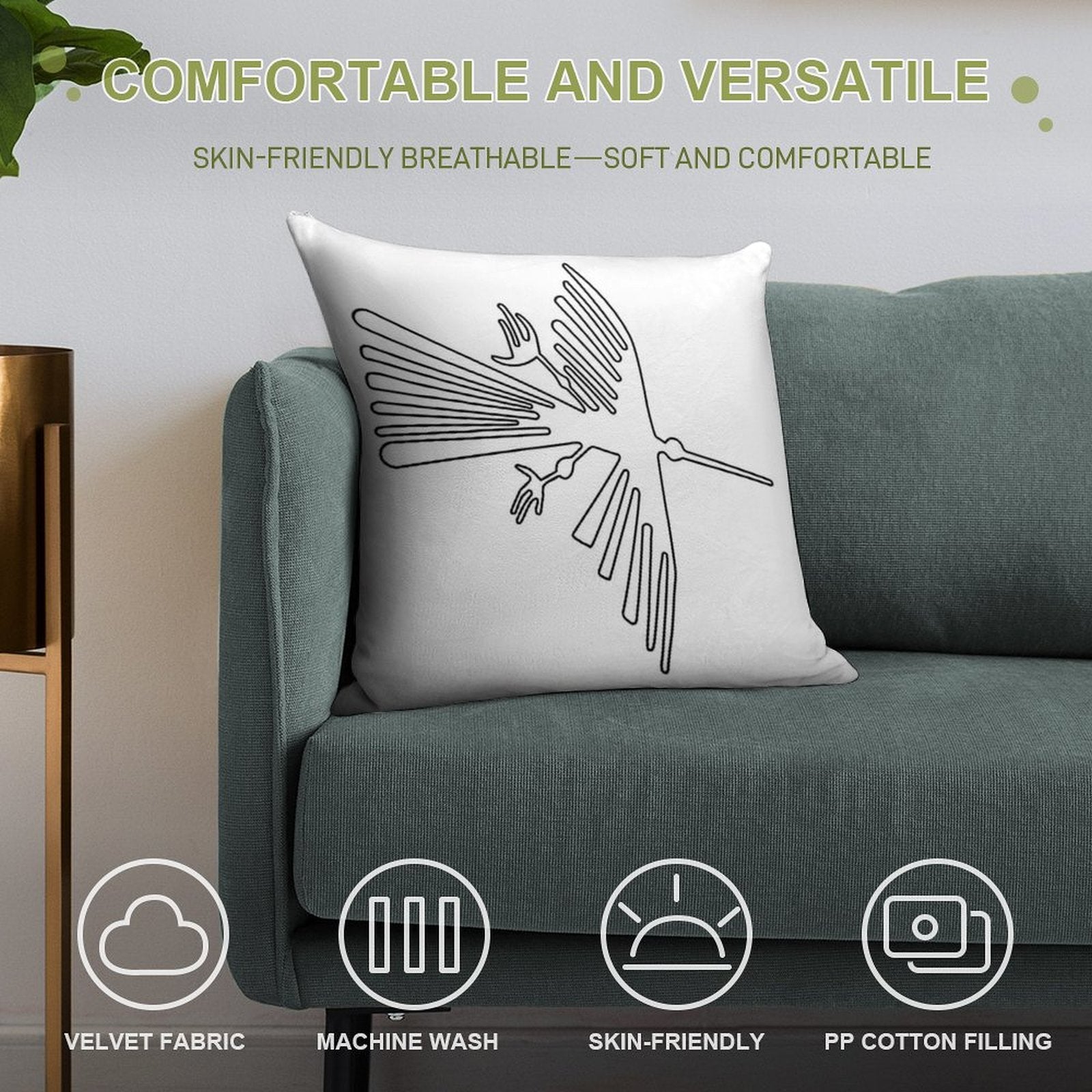 CONDOR Soft Washable Throw Pillow