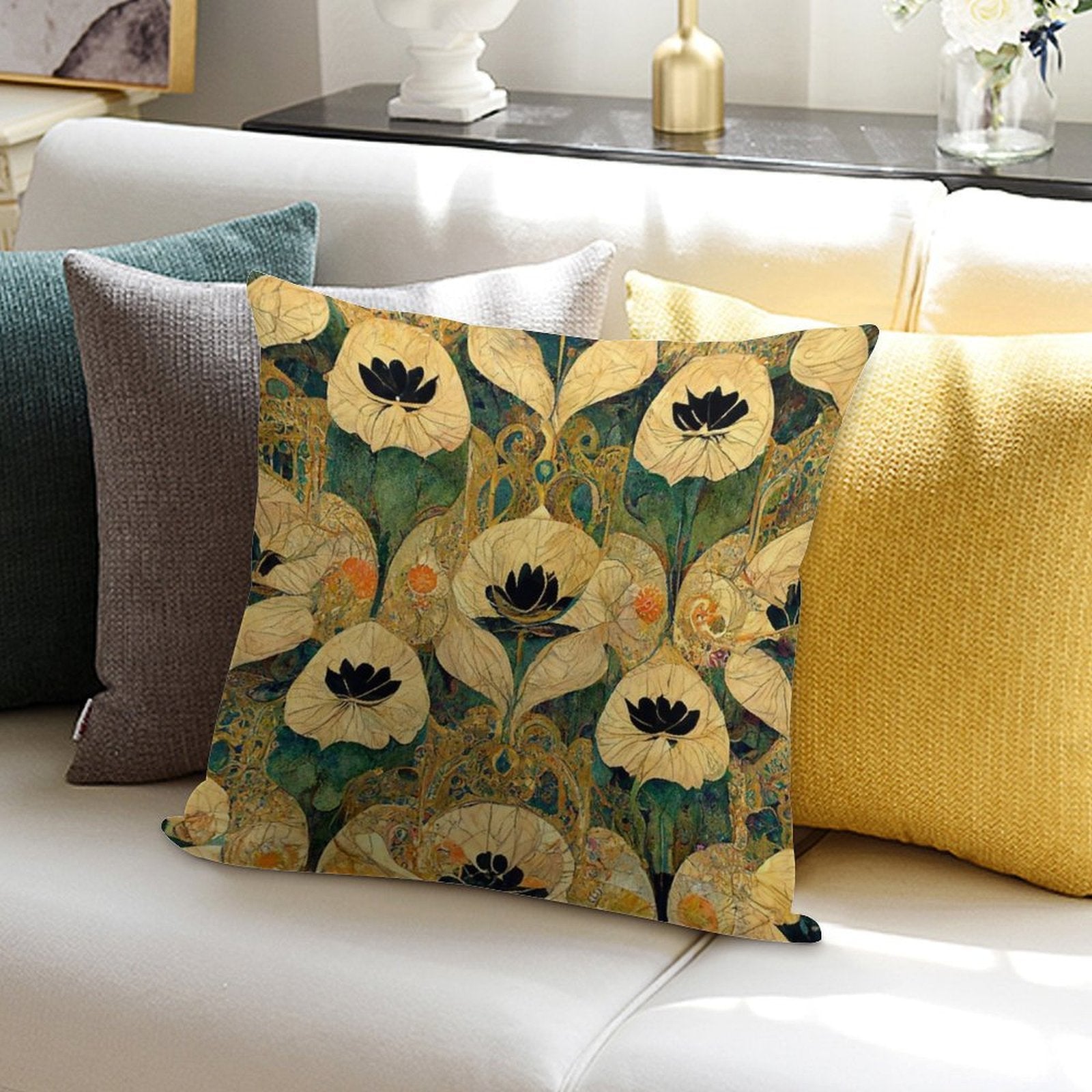 The Golden Era Soft High-Density Material Throw Pillow
