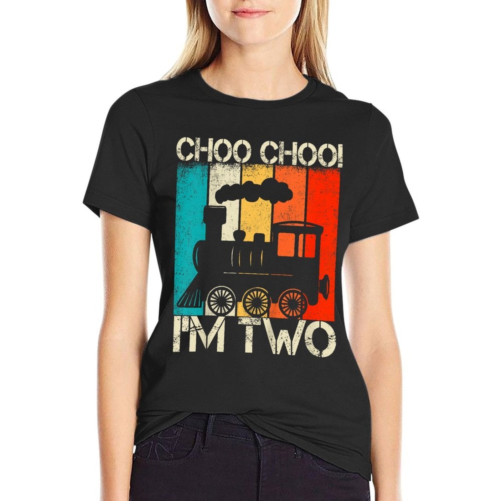 Kids Choo Choo Im Two Locomotive Train Boy 2nd Birthday Trains  Odor-resistant T-Shirt