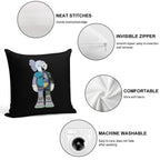 Half Robot Soft Luxury Feel Throw Pillow