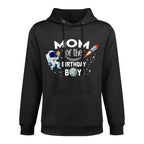 Mom of The Birthday Boy Space Astronaut Birthday Family Medium-Weight Fabric Hoodie