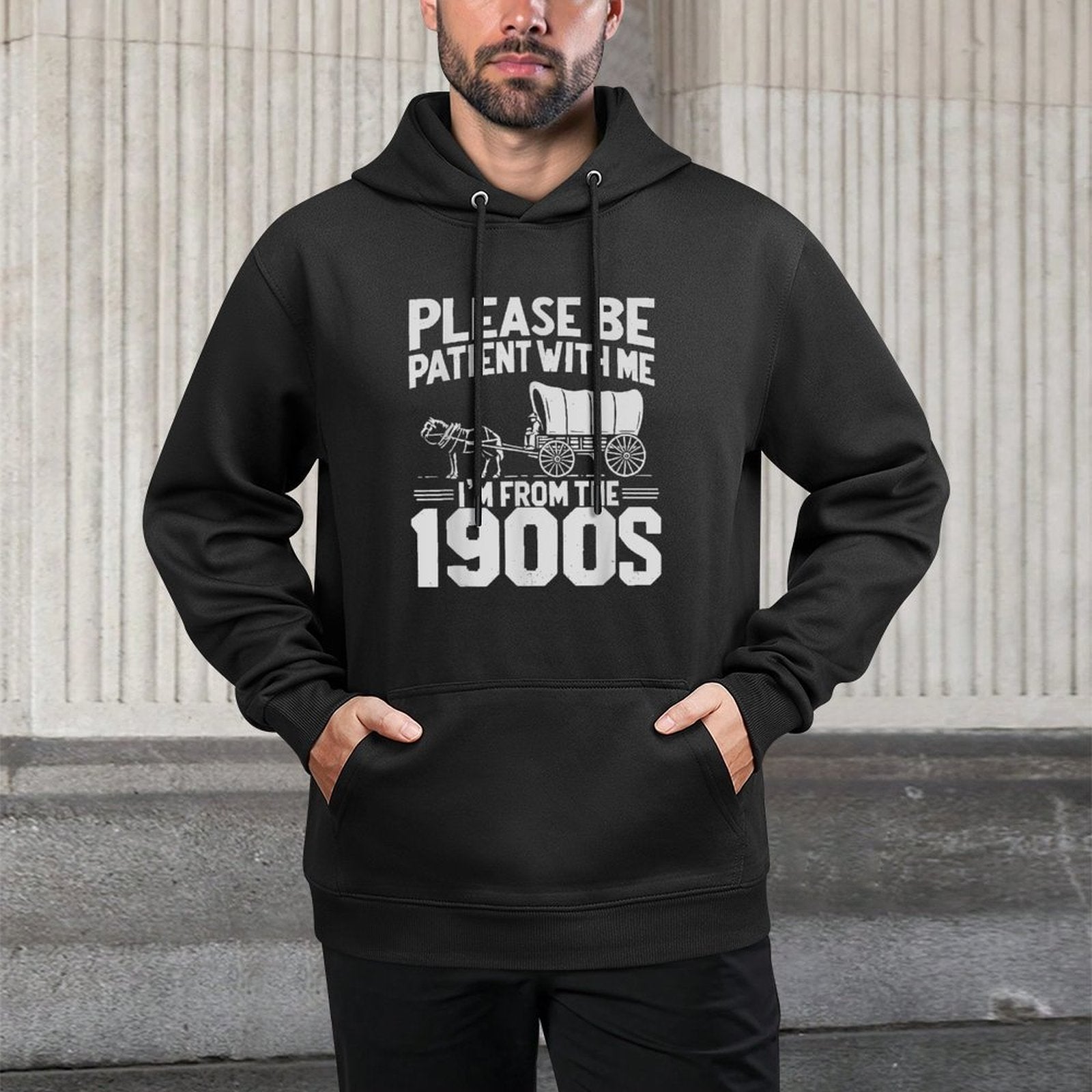 Please Be Patient I&#39;m From The 1900s Funny Over The Hill Kangaroo Pocket Hoodie