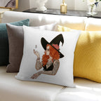 Red Tattooed Witch Soft Fade-Resistant Throw Pillow