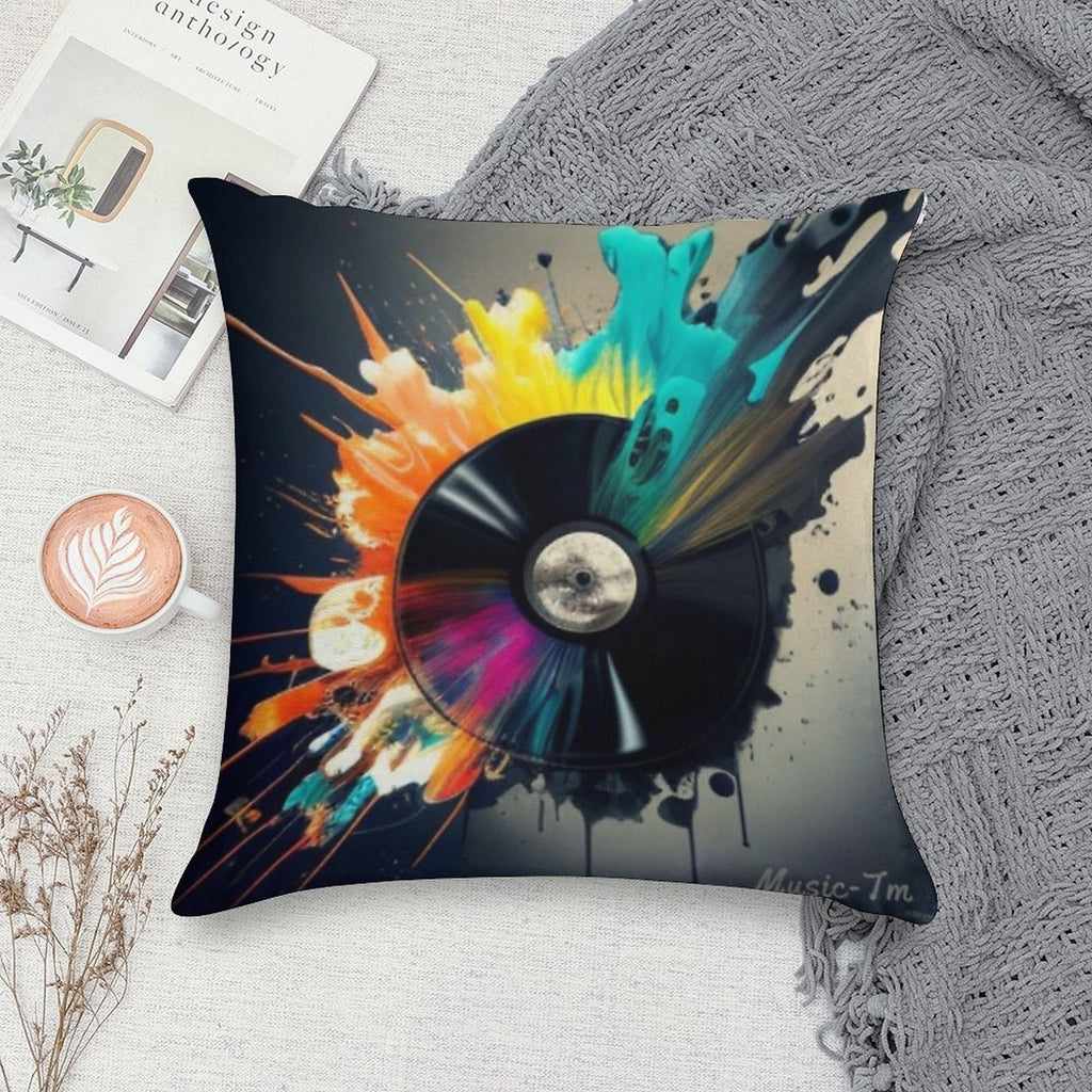 Color Explosion Vinyl Soft Style Accent Throw Pillow